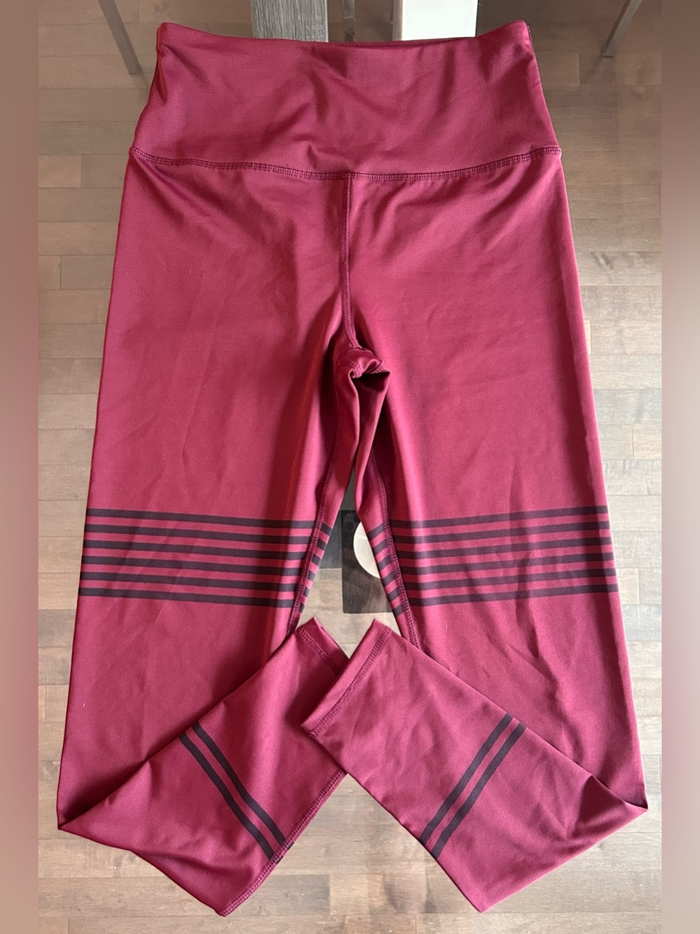 Women's Kyodan Red Leggings with Black Stripe Detail